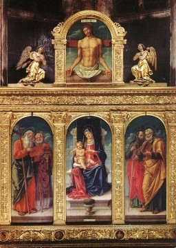 Bartolomeo Vivarini Painting - Virgin Enthroned With The Child On Her Knee Bartolomeo Vivarini